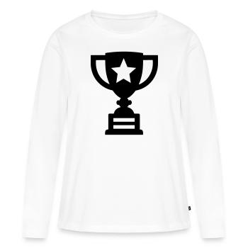 trophée - T-shirt manches longues Premium bio Femme - blanc - Devant - Julia (174cm)