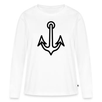 Ancre - T-shirt manches longues Premium bio Femme - blanc - Devant - Julia (174cm)