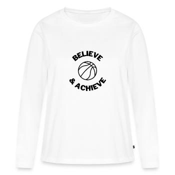 Netball: Glauben & Erreichen - Frauen Premium Bio Langarmshirt - Weiß - Vorne - Julia (174cm)