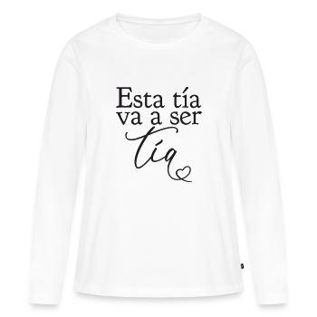 Diese Tante wird eine Tante sein - Frauen Premium Bio Langarmshirt - Weiß - Vorne - Julia (174cm)