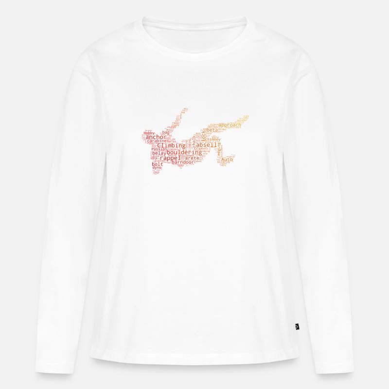 Boulder Climbing Klettern Herren Kletterer - Frauen Premium Bio Langarmshirt - Weiß