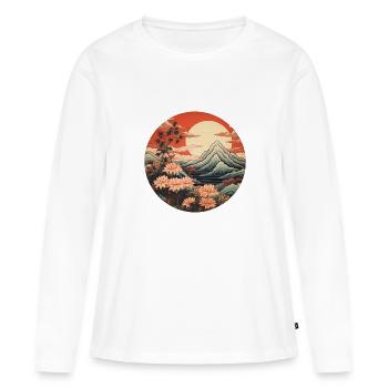 Fuji mystique - T-shirt manches longues Premium bio Femme - blanc - Devant - Julia (174cm)