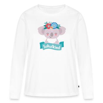 Écolier Koala - T-shirt manches longues Premium bio Femme - blanc - Devant - Julia (174cm)