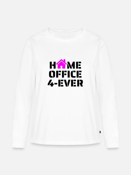 Home Office pink schwarz - Frauen Premium Bio Langarmshirt - Weiß