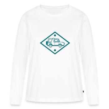 Auto - Oldtimer - Nostalgisch Fahrzeug - Frauen Premium Bio Langarmshirt - Weiß - Vorne - Julia (174cm)