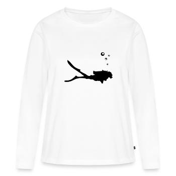 Diver, diving - T-shirt manches longues Premium bio Femme - blanc - Devant - Julia (174cm)