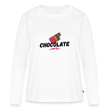 Chocolat, chocolat, bonbons, éventail de chocolat - T-shirt manches longues Premium bio Femme - blanc - Devant - Julia (174cm)