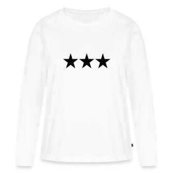 3 STERNE - Frauen Premium Bio Langarmshirt - Weiß - Vorne - Julia (174cm)
