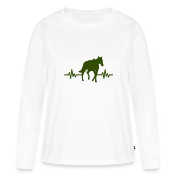Heartbeat - Étalon Cheval Jument Ross Equestrian - T-shirt manches longues Premium bio Femme - blanc - Devant - Julia (174cm)