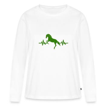 Heartbeat - Étalon Cheval Jument Ross Equestrian - T-shirt manches longues Premium bio Femme - blanc - Devant - Julia (174cm)