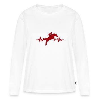 Heartbeat - Étalon Cheval Jument Ross Equestrian - T-shirt manches longues Premium bio Femme - blanc - Devant - Julia (174cm)