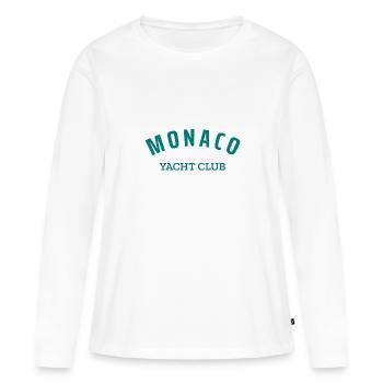 Monaco Yacht Club - Monte Carlo - Voilier - T-shirt manches longues Premium bio Femme - blanc - Devant - Julia (174cm)