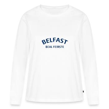 Belfast, Beal Feirste, Irlande du Nord, Irlande du Nord - T-shirt manches longues Premium bio Femme - blanc - Devant - Julia (174cm)