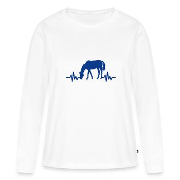 Heartbeat - Étalon Cheval Jument Ross Equestrian - T-shirt manches longues Premium bio Femme - blanc - Devant - Julia (174cm)