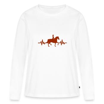Heartbeat - Étalon Cheval Jument Ross Equestrian - T-shirt manches longues Premium bio Femme - blanc - Devant - Julia (174cm)