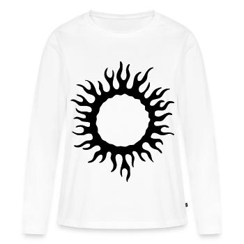 Circuit de flamme - T-shirt manches longues Premium bio Femme - blanc - Devant - Julia (174cm)