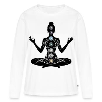 Yoga - Frauen Premium Bio Langarmshirt - Weiß - Vorne - Julia (174cm)