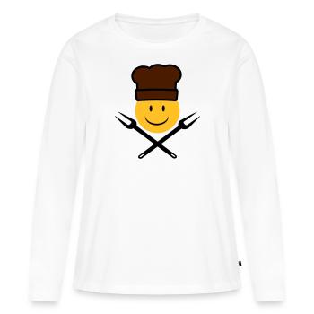 grillen - Frauen Premium Bio Langarmshirt - Weiß - Vorne - Julia (174cm)