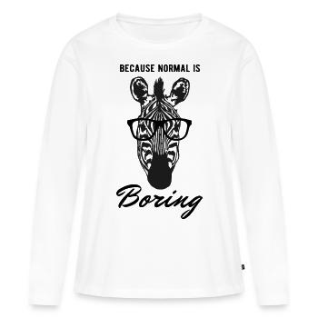 Zebra - Frauen Premium Bio Langarmshirt - Weiß - Vorne - Julia (174cm)