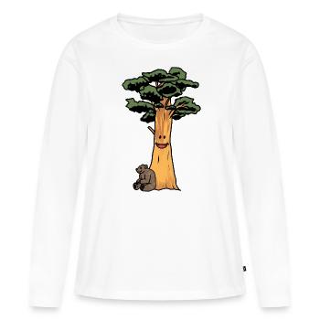 Urzeit Naturschutz Nachhaltigkeit Braunbär Bär - Frauen Premium Bio Langarmshirt - Weiß - Vorne - Julia (174cm)