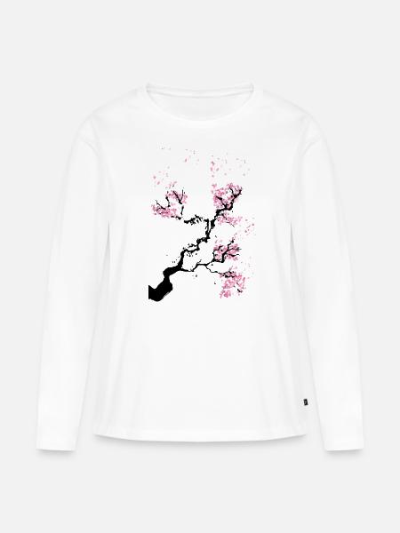 Kirschblüte japan - Frauen Premium Bio Langarmshirt - Weiß