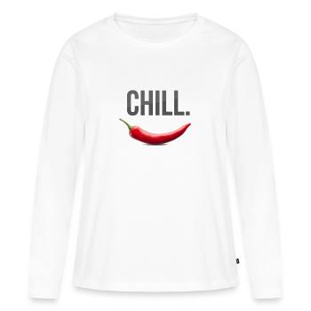 Chill - Frauen Premium Bio Langarmshirt - Weiß - Vorne - Julia (174cm)