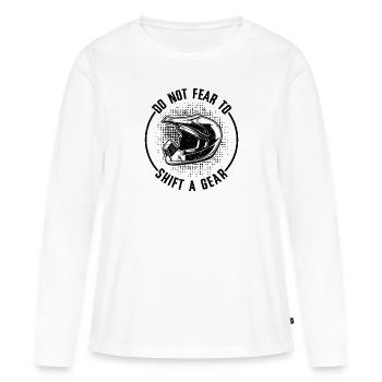 Dirt Biking N’ayez pas peur du basculement - T-shirt manches longues Premium bio Femme - blanc - Devant - Julia (174cm)