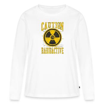 Attention Je suis Radioactive Chimiothérapie Chimio - T-shirt manches longues Premium bio Femme - blanc - Devant - Julia (174cm)