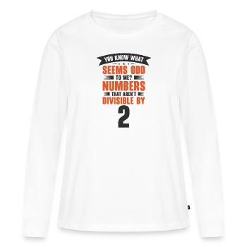 Math Odd Numbers Mathematician Whole Number - Women's Premium Organic Long Sleeve Shirt - white - Front - Julia (174cm)