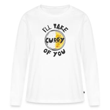 Curry Cuisine sud-asiatique Indian FoodIe - T-shirt manches longues Premium bio Femme - blanc - Devant - Julia (174cm)