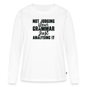 English Grammar Police Teacher Student Grammar - Women's Premium Organic Long Sleeve Shirt - white - Front - Julia (174cm)
