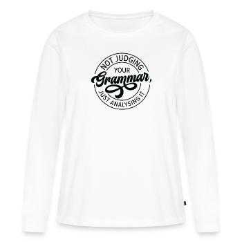English Grammar Police Teacher Student Grammar - Women's Premium Organic Long Sleeve Shirt - white - Front - Julia (174cm)