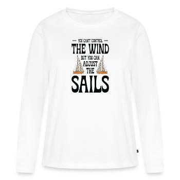 Bateau Voilier Voilier Bateau de sport Bateau à moteur - T-shirt manches longues Premium bio Femme - blanc - Devant - Julia (174cm)
