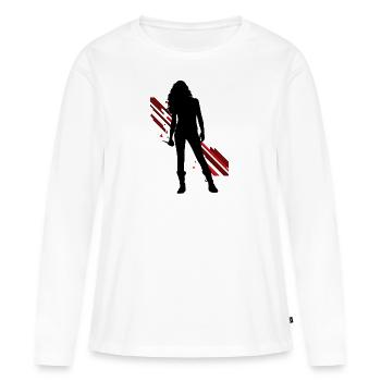 Académie Rose Vampire - T-shirt manches longues Premium bio Femme - blanc - Devant - Julia (174cm)
