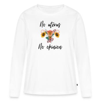 Pas d’utérus pas d’opinion droits des femmes - T-shirt manches longues Premium bio Femme - blanc - Devant - Julia (174cm)