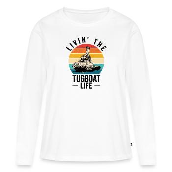 Remorqueur à voile Remorqueur Bateau de sauvetage Navire - T-shirt manches longues Premium bio Femme - blanc - Devant - Julia (174cm)