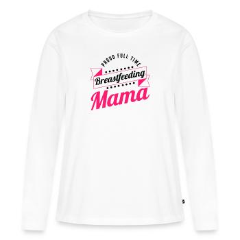 L’allaitement normalise la fière mère qui allaite à temps plein - T-shirt manches longues Premium bio Femme - blanc - Devant - Julia (174cm)