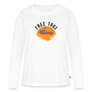 Remorqueurs Voile Remorqueurs gratuits - T-shirt manches longues Premium bio Femme - blanc - Devant - Julia (174cm)