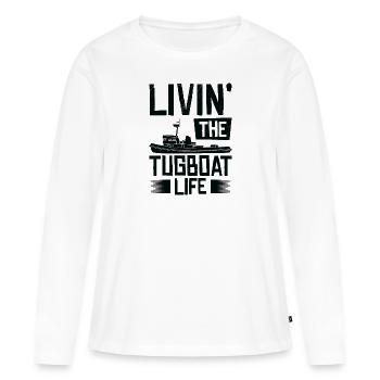 Remorqueur à voile Remorqueur Bateau de sauvetage Navire - T-shirt manches longues Premium bio Femme - blanc - Devant - Julia (174cm)