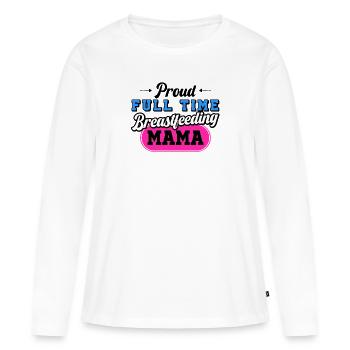 L’allaitement normalise la fière mère qui allaite à temps plein - T-shirt manches longues Premium bio Femme - blanc - Devant - Julia (174cm)