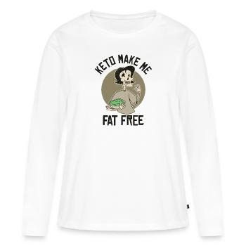 Régime céto diététicien Régime cétogène - T-shirt manches longues Premium bio Femme - blanc - Devant - Julia (174cm)