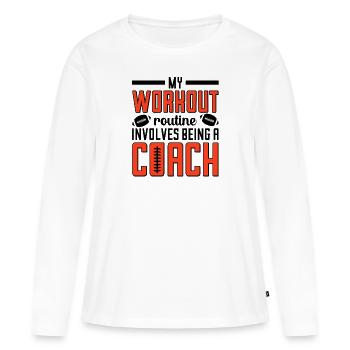 Football Workout Routine Sports Football Coach - Women's Premium Organic Long Sleeve Shirt - white - Front - Julia (174cm)