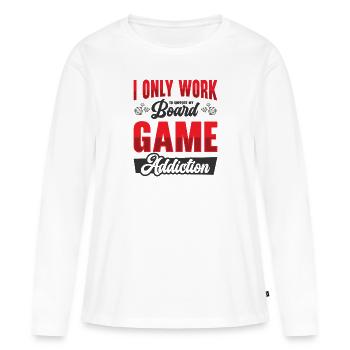 Board Game Addiction Board Game Fan Tabletop - Women's Premium Organic Long Sleeve Shirt - white - Front - Julia (174cm)