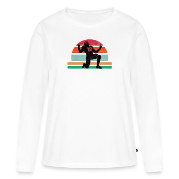 Sport de football américain vintage rétro - T-shirt manches longues Premium bio Femme - blanc - Devant - Julia (174cm)