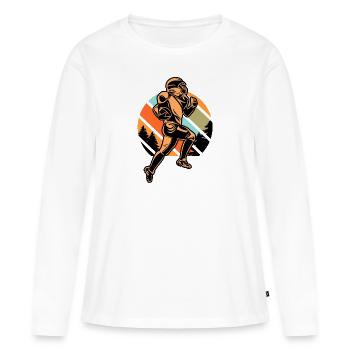 Sport de football américain vintage rétro - T-shirt manches longues Premium bio Femme - blanc - Devant - Julia (174cm)