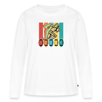 Sport de football américain vintage rétro - T-shirt manches longues Premium bio Femme - blanc - Devant - Julia (174cm)