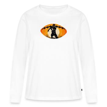 Sport de football américain vintage rétro - T-shirt manches longues Premium bio Femme - blanc - Devant - Julia (174cm)