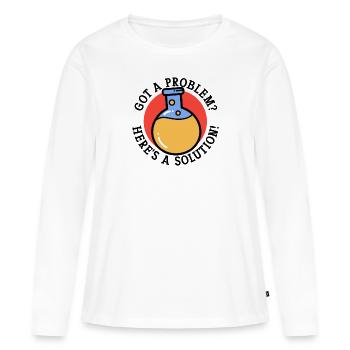 Résolution de problèmes Résolution scientifique - T-shirt manches longues Premium bio Femme - blanc - Devant - Julia (174cm)