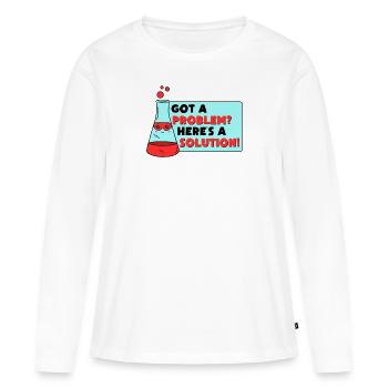 Résolution de problèmes Résolution scientifique - T-shirt manches longues Premium bio Femme - blanc - Devant - Julia (174cm)