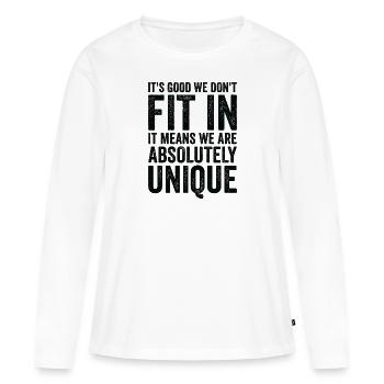 Positivité Outsider Poète Poésie - T-shirt manches longues Premium bio Femme - blanc - Devant - Julia (174cm)